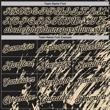 Laden Sie das Bild in den Galerie-Viewer, Uksn Individuelles Schwarz-City-Creme Pinselstrich-Grunge-Streifen Funktions-Poloshirt
