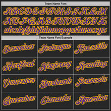 Laden Sie das Bild in den Galerie-Viewer, Uksn Individuelles Schwarz Violett-Gold Digitales Camouflage Zweifarbig Funktions-Poloshirt
