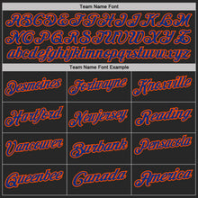 Laden Sie das Bild in den Galerie-Viewer, Uksn Individuelles Schwarz Royalblau Orange-Weiß Digitales Camouflage Zweifarbig Funktions-Poloshirt
