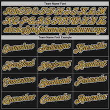 Laden Sie das Bild in den Galerie-Viewer, Uksn Individuelles Schwarz Altgold Nadelstreifen Altgold-Weiß Funktions-Poloshirt
