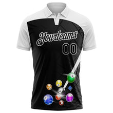 Laden Sie das Bild in den Galerie-Viewer, Uksn Individuelles Schwarz-Weiß Billardkugeln Funktions-Poloshirt
