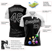 Laden Sie das Bild in den Galerie-Viewer, Uksn Individuelles Schwarz-Weiß Billardkugeln Funktions-Poloshirt
