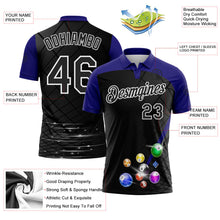 Laden Sie das Bild in den Galerie-Viewer, Uksn Individuelles Schwarz Violett-Weiß Billardkugeln Funktions-Poloshirt

