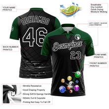 Laden Sie das Bild in den Galerie-Viewer, Uksn Individuelles Schwarz Grün-Weiß Billardkugeln Funktions-Poloshirt
