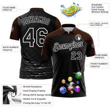 Laden Sie das Bild in den Galerie-Viewer, Uksn Individuelles Schwarz Braun-Weiß Billardkugeln Funktions-Poloshirt
