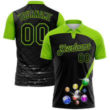Laden Sie das Bild in den Galerie-Viewer, Uksn Individuelles Schwarz-Neongrün Billardkugeln Funktions-Poloshirt

