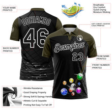 Laden Sie das Bild in den Galerie-Viewer, Uksn Individuelles Schwarz Oliv-Weiß Billardkugeln Funktions-Poloshirt
