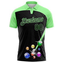 Laden Sie das Bild in den Galerie-Viewer, Uksn Individuelles Schwarz-Erbsengrün Billardkugeln Funktions-Poloshirt

