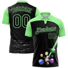 Laden Sie das Bild in den Galerie-Viewer, Uksn Individuelles Schwarz-Erbsengrün Billardkugeln Funktions-Poloshirt
