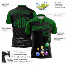 Laden Sie das Bild in den Galerie-Viewer, Uksn Individuelles Schwarz-Grasgrün Billardkugeln Funktions-Poloshirt
