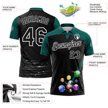 Laden Sie das Bild in den Galerie-Viewer, Uksn Individuelles Schwarz Mitternachtsgrün-Weiß Billardkugeln Funktions-Poloshirt
