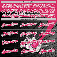 Laden Sie das Bild in den Galerie-Viewer, Uksn Individuelles Schwarz Pink-Weiß Bowling geometrisches Gitter Funktions-Poloshirt
