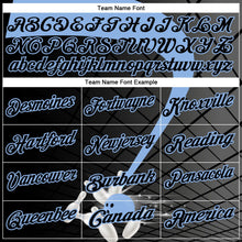 Laden Sie das Bild in den Galerie-Viewer, Uksn Individuelles Schwarz-Hellblau Bowling geometrisches Gitter Funktions-Poloshirt
