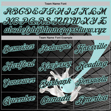 Laden Sie das Bild in den Galerie-Viewer, Uksn Individuelles Schwarz-Eisblau Bowling geometrisches Gitter Funktions-Poloshirt
