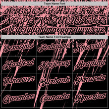 Laden Sie das Bild in den Galerie-Viewer, Uksn Individuelles Schwarz-Mittelrosa Distressed-Kratzer-Pinselstrich Funktions-Poloshirt
