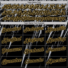 Laden Sie das Bild in den Galerie-Viewer, Uksn Individuelles Schwarz Grau-Altgold Distressed-Kratzer-Pinselstrich Funktions-Poloshirt
