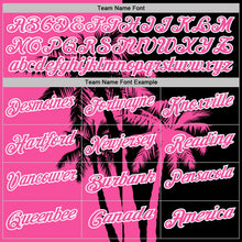Laden Sie das Bild in den Galerie-Viewer, Uksn Individuelles Schwarz Pink-Weiß Hawaii tropische Küstenpalmen Funktions-Poloshirt

