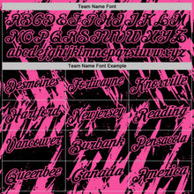 Laden Sie das Bild in den Galerie-Viewer, Uksn Individuelles Schwarz-Pink Zerrissener scharfer Pinselstrich-Spritzer Funktions-Poloshirt
