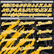 Laden Sie das Bild in den Galerie-Viewer, Uksn Individuelles Schwarz Gold-Weiß Pinselstrich-Spritzer flüssiger Wirbel Funktions-Poloshirt
