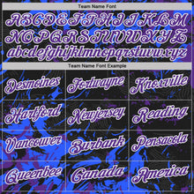 Laden Sie das Bild in den Galerie-Viewer, Uksn Individuelles Schwarz Violett Royalblau-Weiß Dynamische Spritzer-Pinselstrich Funktions-Poloshirt
