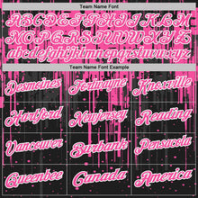 Laden Sie das Bild in den Galerie-Viewer, Uksn Individuelles Schwarz Pink-Weiß Tropfende Spritzerfarbe Funktions-Poloshirt
