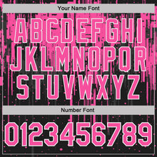 Laden Sie das Bild in den Galerie-Viewer, Uksn Individuelles Schwarz Pink-Weiß Tropfende Spritzerfarbe Funktions-Poloshirt
