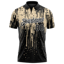 Laden Sie das Bild in den Galerie-Viewer, Uksn Individuelles Schwarz City-Creme-Weiß Tropfende Spritzerfarbe Funktions-Poloshirt
