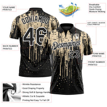 Laden Sie das Bild in den Galerie-Viewer, Uksn Individuelles Schwarz City-Creme-Weiß Tropfende Spritzerfarbe Funktions-Poloshirt
