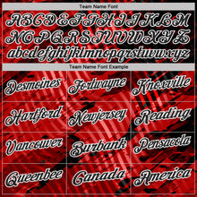 Laden Sie das Bild in den Galerie-Viewer, Uksn Individuelles Schwarz Rot-Weiß Abstrakte Grunge-Spritzer diagonale Streifen Funktions-Poloshirt
