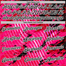 Laden Sie das Bild in den Galerie-Viewer, Uksn Individuelles Schwarz Pink-Weiß Abstrakte Grunge-Spritzer diagonale Streifen Funktions-Poloshirt
