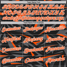 Laden Sie das Bild in den Galerie-Viewer, Uksn Individuelles Schwarz Orange Stahlgrau-Weiß Cyber Mecha E-Sport geometrische Splitter Spike Funktions-Poloshirt
