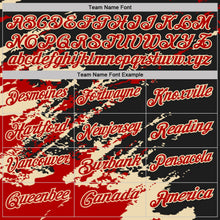Laden Sie das Bild in den Galerie-Viewer, Uksn Individuelles Schwarz Rot-Creme Pinselstrich-Splitter-Spritzer Funktions-Poloshirt
