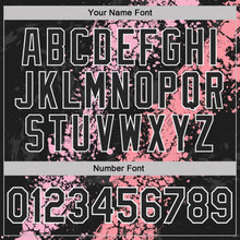 Laden Sie das Bild in den Galerie-Viewer, Uksn Individuelles Schwarz Hellrosa Mittelrosa-Weiß Tropfende Spritzer rissige Textur Funktions-Poloshirt
