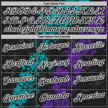 Laden Sie das Bild in den Galerie-Viewer, Uksn Individuelles Schwarz Petrol Violett-Weiß Tropfende Spritzer rissige Textur Funktions-Poloshirt
