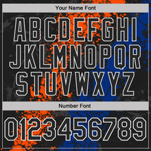 Laden Sie das Bild in den Galerie-Viewer, Uksn Individuelles Schwarz Orange Royalblau-Weiß Tropfende Spritzer rissige Textur Funktions-Poloshirt
