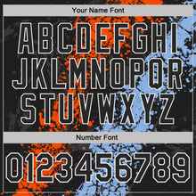 Laden Sie das Bild in den Galerie-Viewer, Uksn Individuelles Schwarz Orange Hellblau-Weiß Tropfende Spritzer rissige Textur Funktions-Poloshirt
