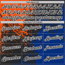 Laden Sie das Bild in den Galerie-Viewer, Uksn Individuelles Schwarz Orange Royalblau-Weiß Distressed-Kratzer-Pinselstrich Funktions-Poloshirt
