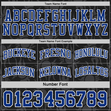 Laden Sie das Bild in den Galerie-Viewer, Uksn Individuelles Schwarz Royalblau-Weiß Seitenstreifen Sonnenflamme Wendbar Doppelseitig Sublimation Basketball-Set Trikot
