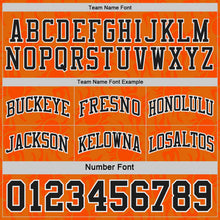 Laden Sie das Bild in den Galerie-Viewer, Uksn Individuelles Schwarz Bay Orange-Weiß Seitenstreifen Sonnenflamme Wendbar Doppelseitig Sublimation Basketball-Set Trikot
