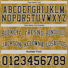 Laden Sie das Bild in den Galerie-Viewer, Uksn Individuelles Schwarz Altgold-Weiß Seitenstreifen Sonnenflamme Wendbar Doppelseitig Sublimation Basketball-Set Trikot
