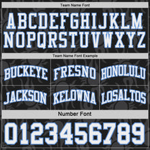 Laden Sie das Bild in den Galerie-Viewer, Uksn Individuelles Schwarz Weiß-Hellblau Seitenstreifen Sonnenflamme Wendbar Doppelseitig Sublimation Basketball-Set Trikot
