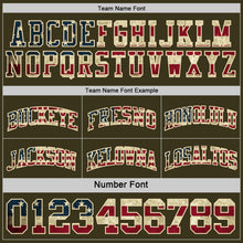 Laden Sie das Bild in den Galerie-Viewer, Uksn Individuelles Schwarz(Oliv) Vintage-US-Flagge Creme-Kastanienbraun Seitenpanel Geometrisch Chevron Wendbar Doppelseitig Sublimation Basketball-Set Trikot
