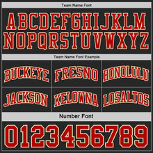 Laden Sie das Bild in den Galerie-Viewer, Uksn Individuelles Schwarz Rot-Creme Seitenpanel Geometrisch Chevron Wendbar Doppelseitig Sublimation Basketball-Set Trikot
