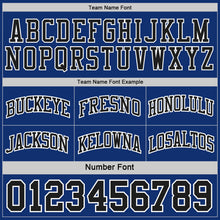 Laden Sie das Bild in den Galerie-Viewer, Uksn Individuelles Schwarz Royalblau-Weiß Seitenpanel Geometrisch Chevron Wendbar Doppelseitig Sublimation Basketball-Set Trikot
