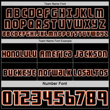Laden Sie das Bild in den Galerie-Viewer, Uksn Individuelles Schwarz Weiß-Orange Seitenstreifen Geometrisch V-Ausschnitt Farbblock Wendbar Doppelseitig Sublimation Basketball-Set Trikot
