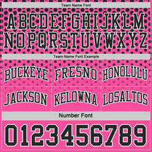 Laden Sie das Bild in den Galerie-Viewer, Uksn Individuelles Schwarz Pink-Weiß Seitenstreifen Verlauf Geometrisch Wabenmuster Wendbar Doppelseitig Sublimation Basketball-Set Trikot
