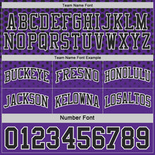 Laden Sie das Bild in den Galerie-Viewer, Uksn Individuelles Schwarz Weiß-Violett Seitenstreifen Verlauf Geometrisch Wabenmuster Wendbar Doppelseitig Sublimation Basketball-Set Trikot
