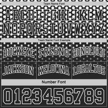 Laden Sie das Bild in den Galerie-Viewer, Uksn Individuelles Schwarz-Weiß Seitenstreifen Verlauf Geometrisch Wabenmuster Wendbar Doppelseitig Sublimation Basketball-Set Trikot
