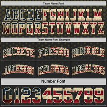 Laden Sie das Bild in den Galerie-Viewer, Uksn Individuelles Schwarz Vintage-US-Flagge Oliv-Creme Seitenstreifen Verlauf Geometrisch Wabenmuster Wendbar Doppelseitig Sublimation Basketball-Set Trikot
