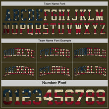Laden Sie das Bild in den Galerie-Viewer, Uksn Individuelles Schwarz(Oliv) Vintage-US-Flagge-Creme Camouflage Seitenstreifen Wendbar Doppelseitig Sublimation Basketball-Set Trikot
